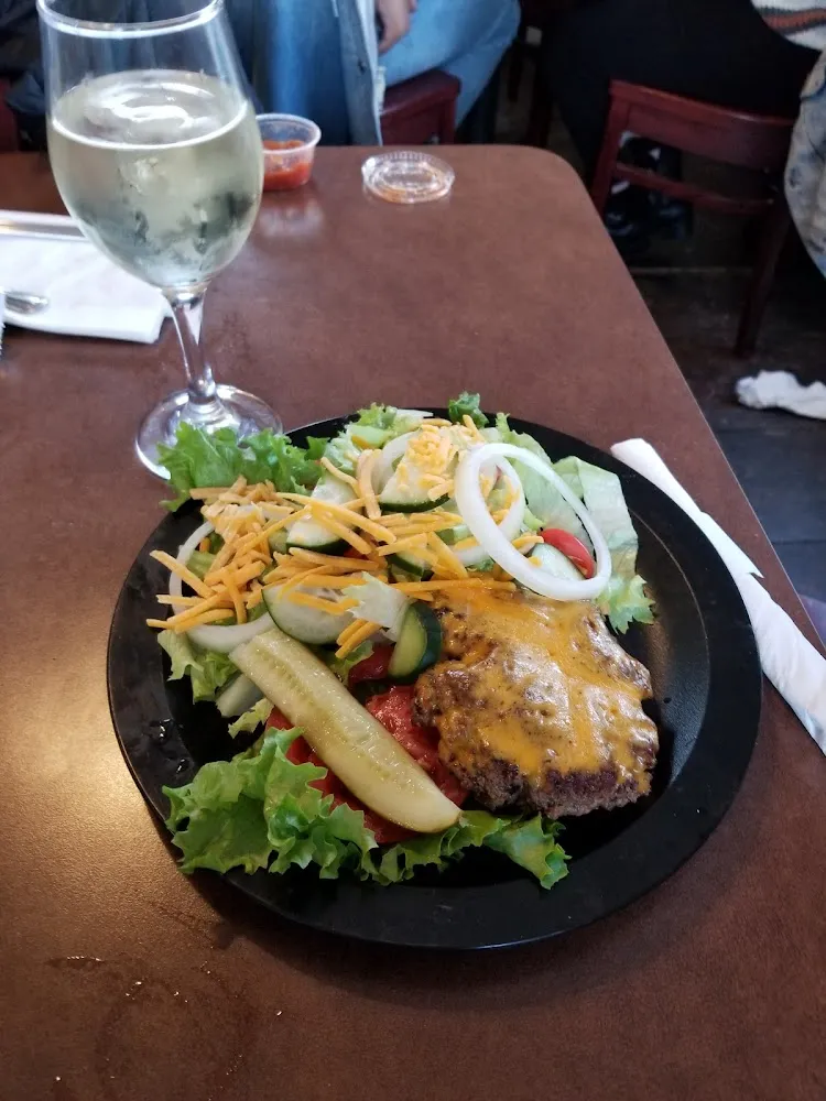 Garden Salad with a Pub Burger